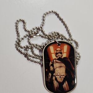 Topps Silver and Black Stormtrooper Dog Tag Necklace
